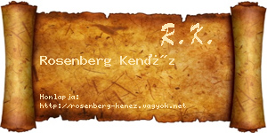 Rosenberg Kenéz névjegykártya